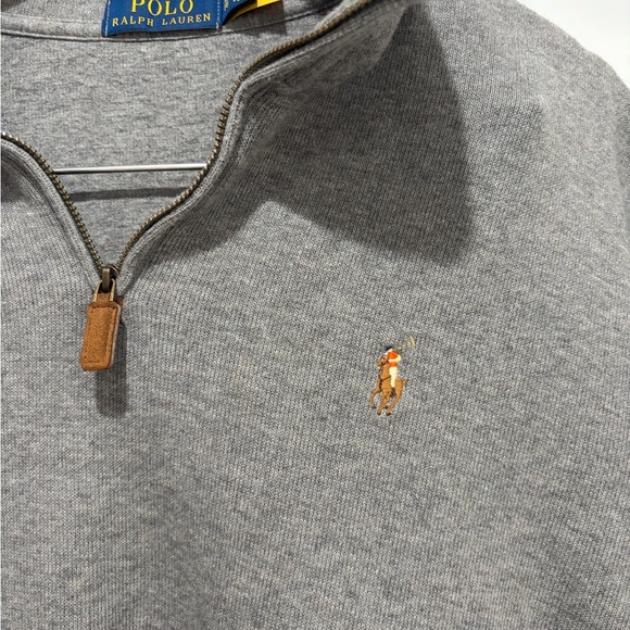 Polo by Ralph Lauren Men’s Gray Cotton Quarter-Zip Sweater, XL - Picture 3 of 8